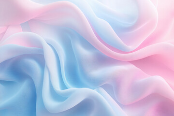 Poster - Soft gradient pattern transitions from pale pink to baby blue on a clean white backdrop, displaying flowing forms with a gentle appearance