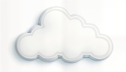 Poster - Abstract white cloud design element. Fluffy cloud shape in bright white color. Modern graphic design. Simple cloud style. Cloud symbol. Cloud illustration for graphic design. Creative abstract