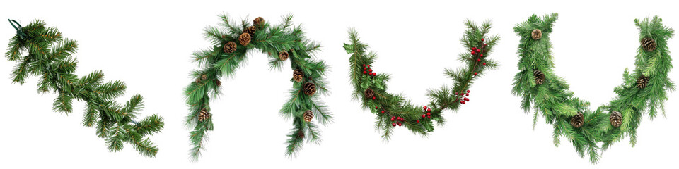 Wall Mural - garland – a decorative string of greenery such as pine often draped along mantels staircases or door