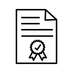 Sticker - Certification diploma icon black and white vector sign