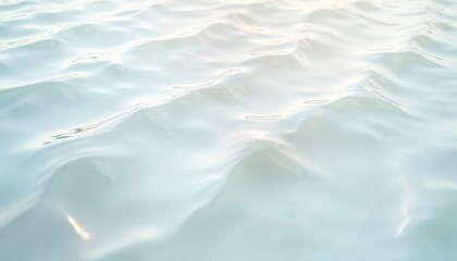 Poster - Abstract panoramic view of water surface with gentle waves, ripples. Light off-white color with subtle shades. Perfect background for spa relaxation concepts. Calm water texture with smooth surface,