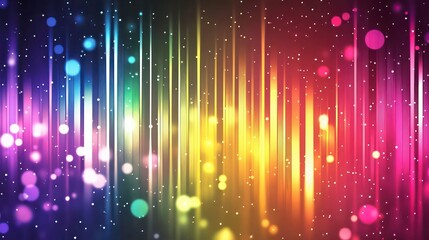 Poster - Abstract colorful light streaks and bokeh background.