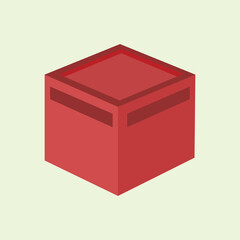 Poster - Box icon, vector illustration. Flat design style. Kaaba building icon. Mecca building symbol.  Resources graphic element design illustration with a religious theme. 