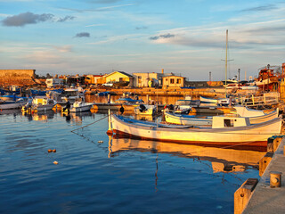 Wall Mural - Sunset view of the port of Sozopol, Bulgaria