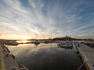 Wall Mural - Sunset view of the port of Sozopol, Bulgaria