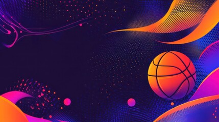 Poster - Abstract basketball background with vibrant color gradients and dynamic shapes.