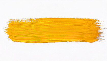 Poster - yellow stroke of paint isolated on white background