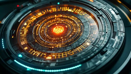 Poster - Discover the mesmerizing glow of futuristic technology in a dynamic interactive display from a cutting-edge exhibition. Generative AI