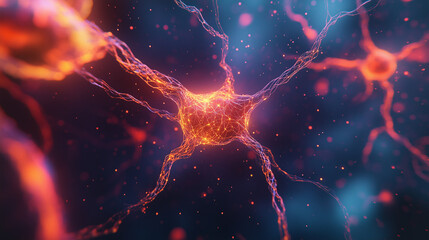 Poster -  neural network sending electrical signals in a human brain