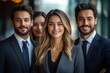 © btiger - Group of Indian Business Professionals in Stylish Attire Posing Together in Urban Setting
