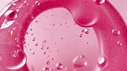 Poster - Discover the vibrant beauty of bubbles rising in pink liquid during a mesmerizing moment of fluid art expression. Generative AI