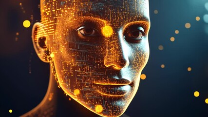 Poster - Exploring the fusion of artificial intelligence and human emotion in a digital landscape filled with light and innovation. Generative AI