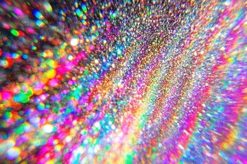 Poster - Sparkling holographic glitter creates a vibrant and colorful background, perfect for festive designs