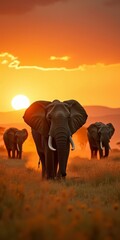 Canvas Print - Majestic and wise, the elephant roams the savannah