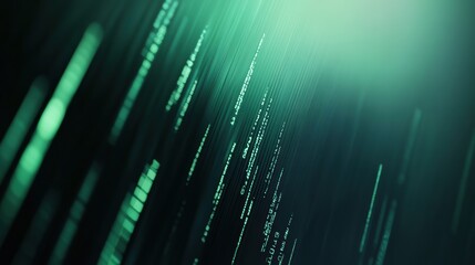 Poster - Streaming data flow creating an abstract finance-inspired background with a high-tech feel