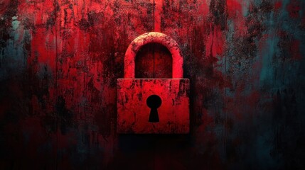 Poster - Hacking Concept with Caution Sign Highlighting Cybersecurity Awareness and Threats in Technology