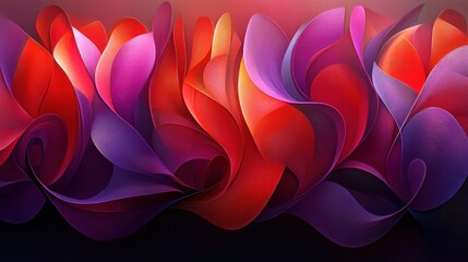 Wall Mural - Abstract colorful floral wave design.