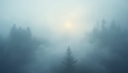 Naklejka na meble Wispy Clouds against a Bright Sky, A soft, light-filled image showcasing a large swath of wispy, light gray clouds against a bright, almost white sky.
