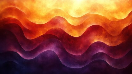 Wall Mural - Abstract wavy background with vibrant orange, red, and purple hues.