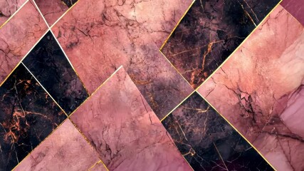 Poster - Elegant geometric patterns in shades of pink and black create a modern backdrop for artistic inspiration and creative design. Generative AI