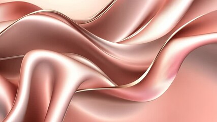 Poster - Elegant waves of silk create a serene atmosphere in soft rose hues, inviting calm and beauty into the space. Generative AI