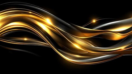 Poster - Flowing streams of gold and silver dance in mesmerizing patterns against a dark backdrop revealing artistic brilliance. Generative AI