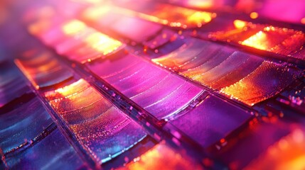 Poster - Abstract image of vibrant, glowing rectangles. Ideal for tech, data, or futuristic designs.