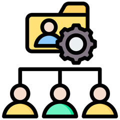 Poster - Customer Database Outline Color Icon
