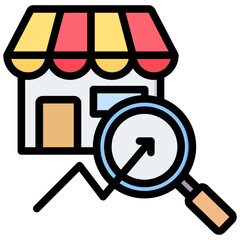 Poster - Market Research Outline Color Icon