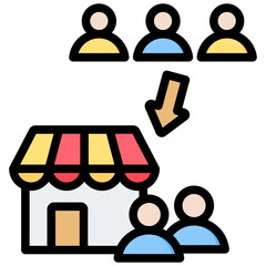 Poster - Customer Acquisition Outline Color Icon