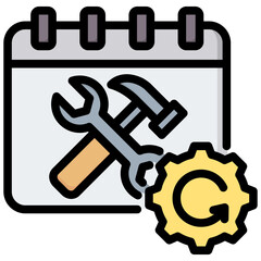 Poster - Planned Maintenance Outline Color Icon