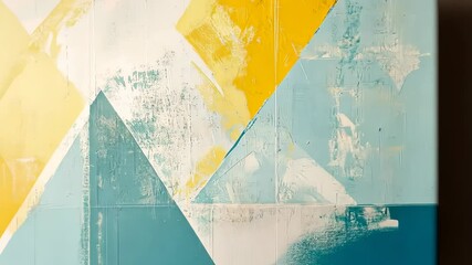 Poster - Colorful abstract artwork blends geometric shapes and vibrant hues in a contemporary space for a modern aesthetic. Generative AI