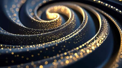 Poster - Swirling galaxies of golden sparkles dance in a cosmic dreamscape under a starry night. Generative AI