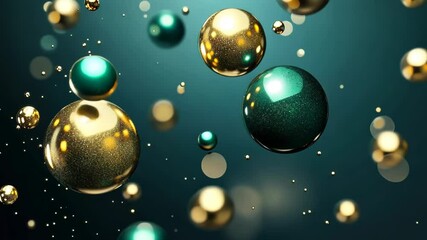 Poster - Colorful floating spheres create a mesmerizing display against a dark backdrop in an artistic animation. Generative AI