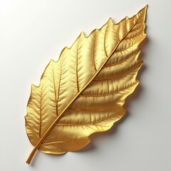 Poster - A golden leaf with intricate veins