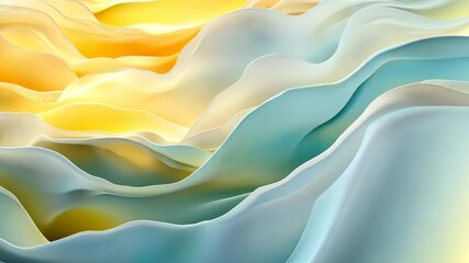 Poster - Experience the tranquil beauty of fluid waves in serene colors inspired by nature's softer tones. Generative AI