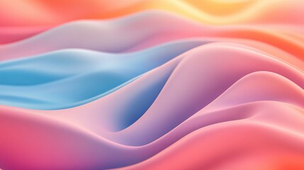 Sticker - Abstract Pastel Waves Flowing Softly