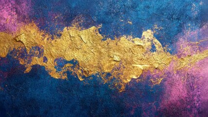 Poster - Captivating abstract art transforms vibrant hues and golden textures into a mesmerizing masterpiece of emotion and energy. Generative AI