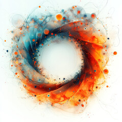 Wall Mural - abstract swirling vortex of orange and teal hues