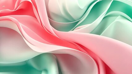 Poster - Explore vibrant silk textures flowing harmoniously in shades of coral and teal. Generative AI