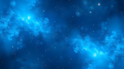 a realistic vector illustration of a beautiful blue nebula, creating a mystic and enchanting space e
