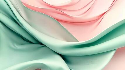 Poster - Captivating waves of pastel fabric create a soothing visual composition for relaxation and inspiration. Generative AI