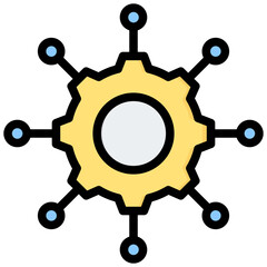 Poster - Project Network Outline Color Icon
