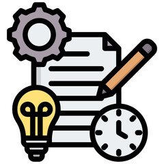 Poster - Planning Method Outline Color Icon
