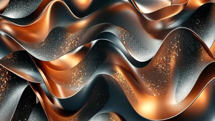 Poster - Elegance of shades in metallic waves at a creative art exhibition in the heart of the city. Generative AI