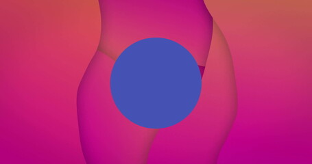 Aufkleber - Image of blue circular scanner processing over abstract pink background