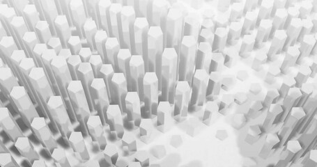 Poster - Image of white shapes moving on white background