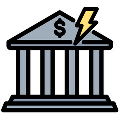 Poster - Debt Crisis Outline Color Icon