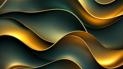 Poster - Swirling patterns of gold and black create a mesmerizing dance of light and shadow in elegant display. Generative AI