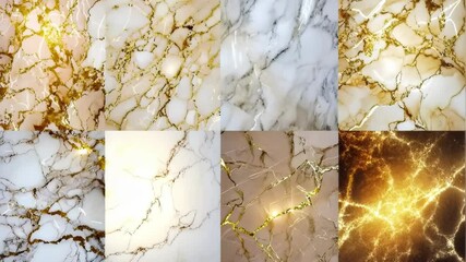 Poster - Explore the elegance of marble textures showcasing intricate patterns and luxurious designs in various colors. Generative AI